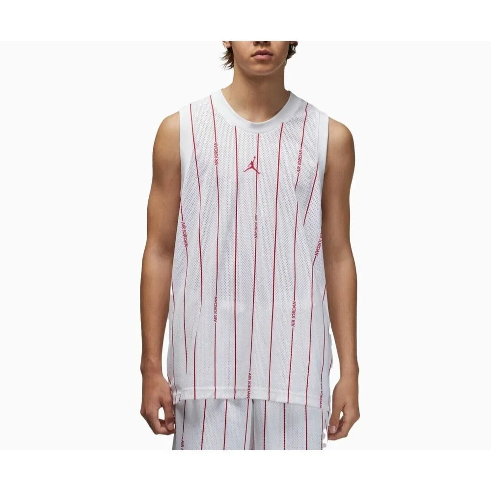 Nike Air Jordan Basketball Jersey Mens Size 3XL White Red Pinstripe Baseball NWT - Picture 5 of 9